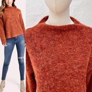 LINE Sienna Pullover Wool Alpaca Blend Sweater in Lava / Burnt Orange Size SP